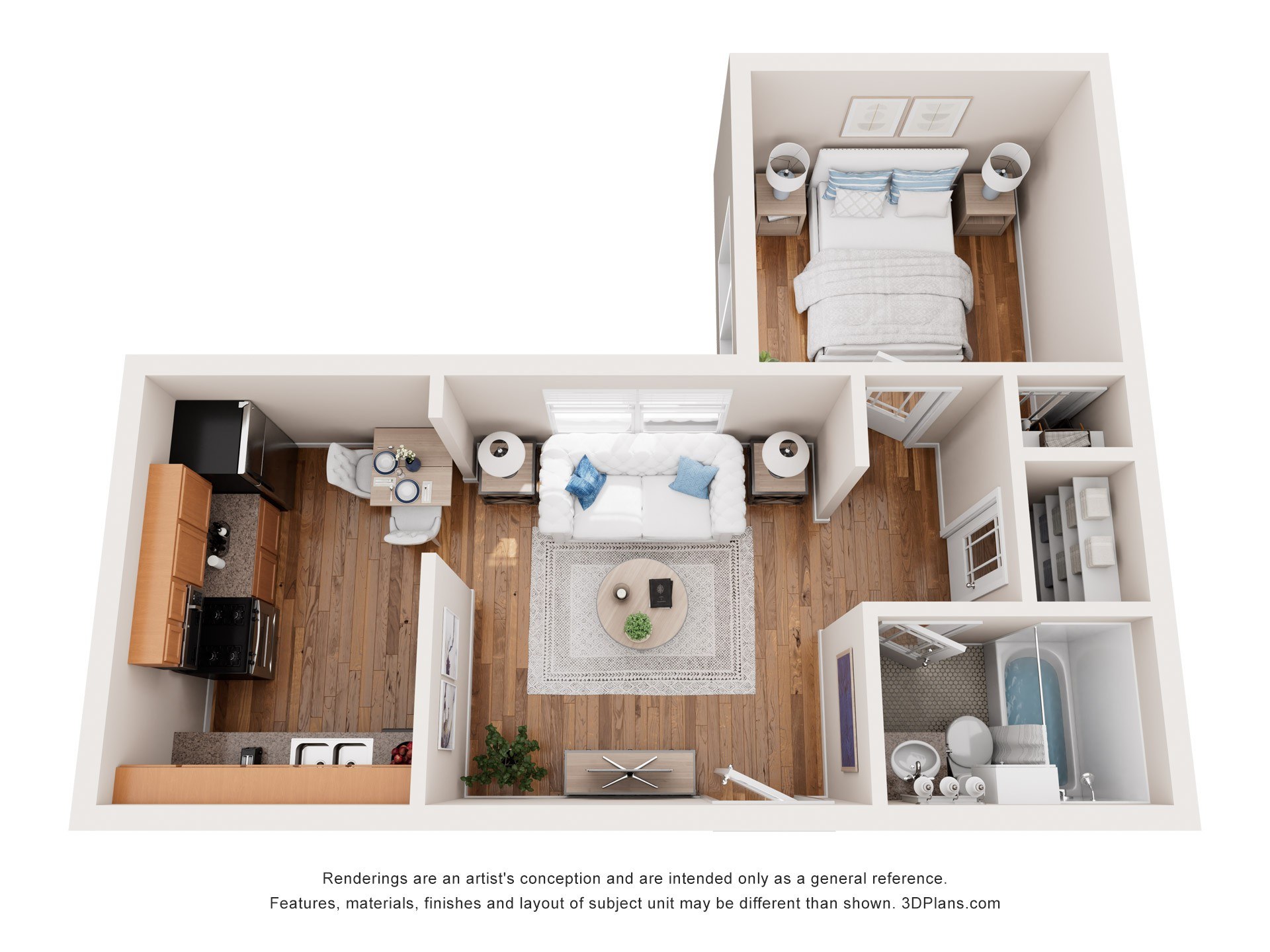 1x1 floor plan